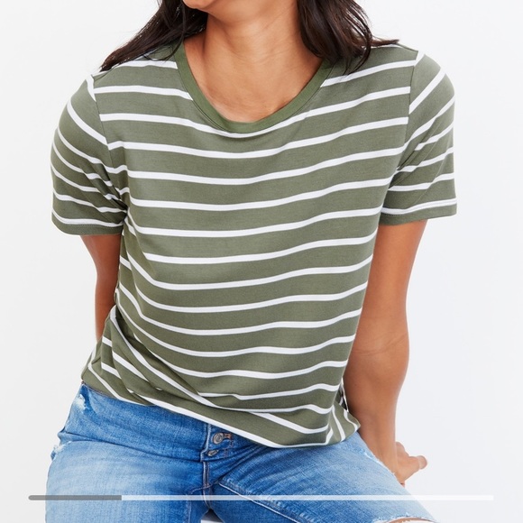 Luxe Striped *V-Neck* Tee - Picture 1 of 2